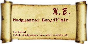 Medgyaszai Benjámin névjegykártya